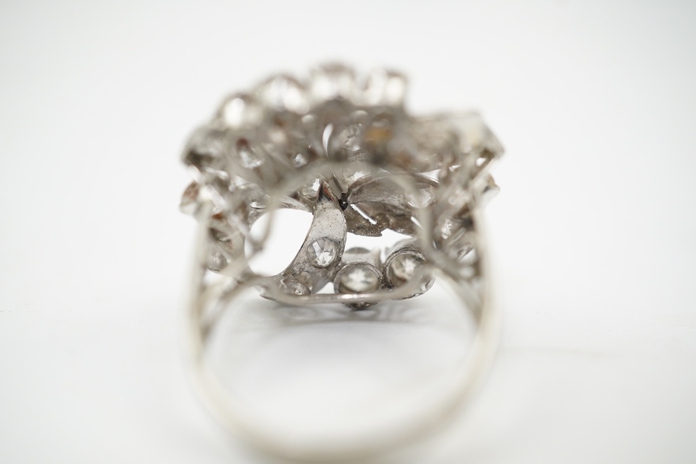 A diamond cocktail ring, mid 20th century